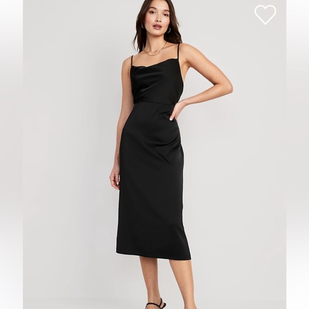 NWT Old Navy Cowl-Neck Satin Midi Slip Dress